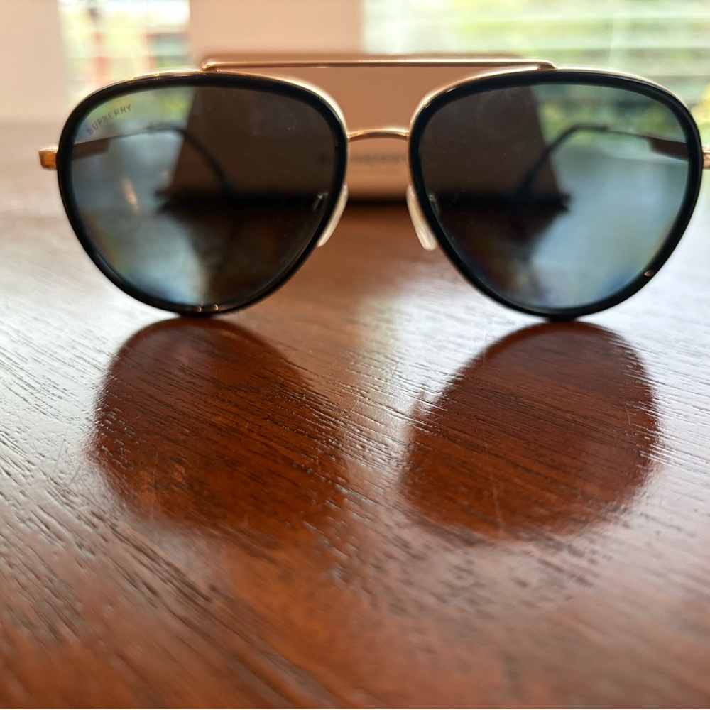 Burberry Black and Gold Sunglasses (like new)